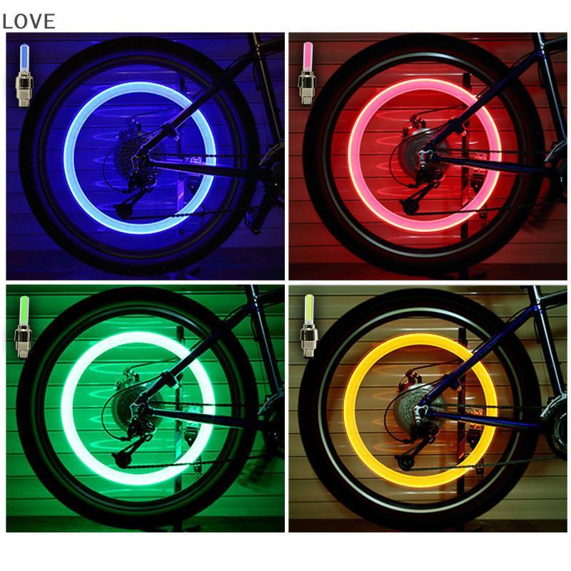 [JJCW] Đèn Neon Xe Đạp Nói Đường Bộ Xe Đạp Lốp Xe Vòi Phun Nắp Van Đèn Xe Đạp Đèn Xe Đạp Phụ Kiện Đi