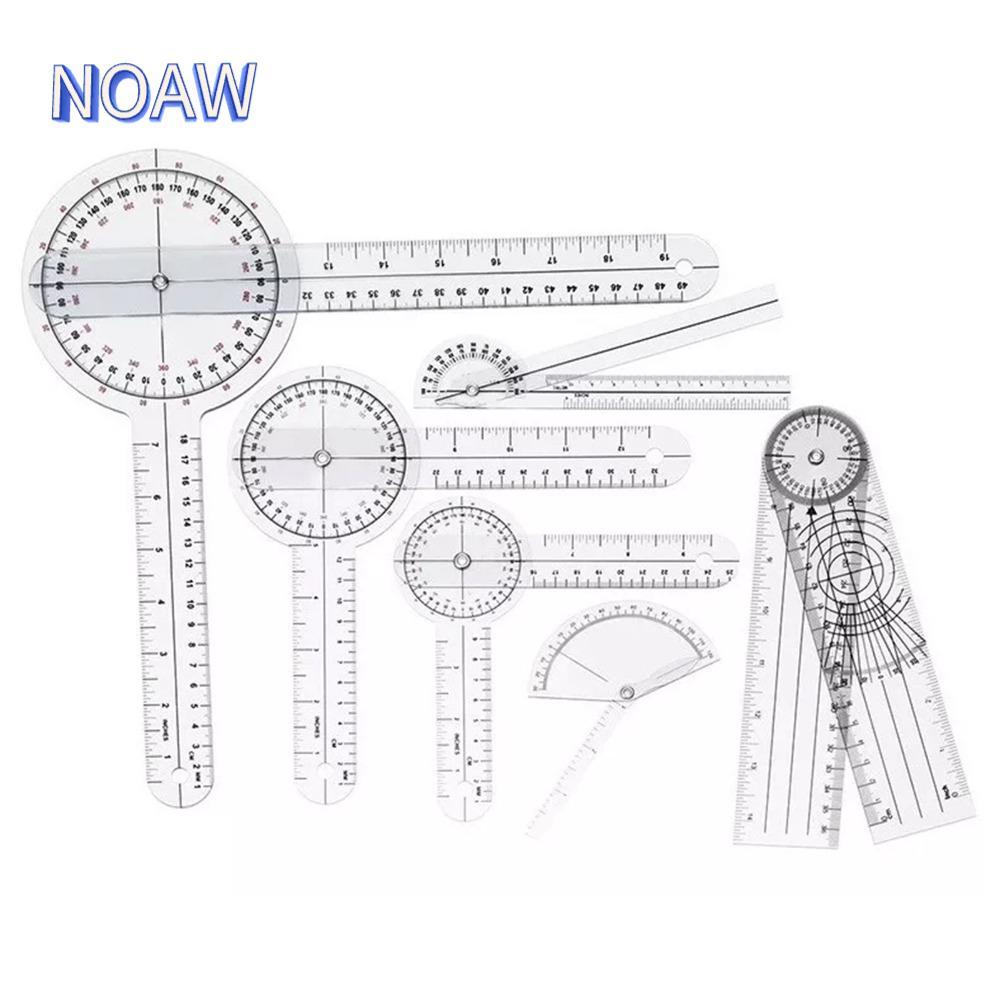 NOAM‌ Bộ máy đo độ trong suốt 6 chiếc, chất liệu PVC tỷ lệ 360° Bộ thước đo góc trong suốt 360 độ th