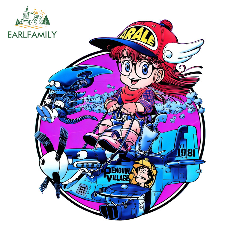 EARLFAMILY Nhiều Màu Sắc Arale Graffiti Xe Miếng Dán Cá Tính Xe Máy Ốp Lưng Mũ Bảo Hiểm Thân Cây Vin