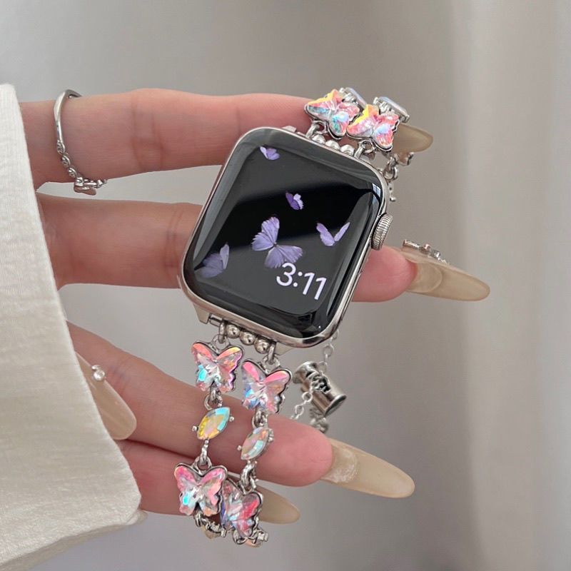 Thích hợp cho Huawei Huawei Fit4 / 4Pro Fantasy Butterfly Garden Gem Chain Strap Fit2 Dây đeo cổ tay