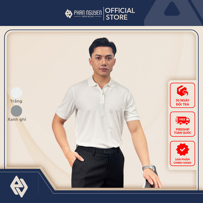 Áo polo cộc tay nam Phan Nguyễn, chất liệu cotton mềm mại, thoáng mát, hạn chế nhăn nhàu, khử mùi tốt APC.241-242