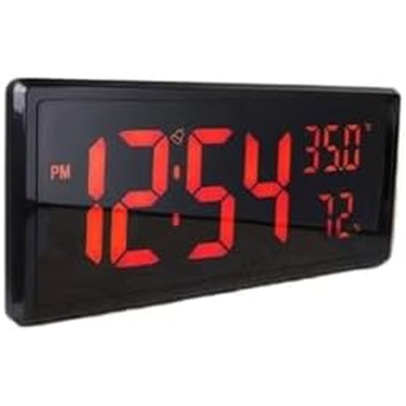 Digital Alarm Clock, Large Digital Wall Clock Temperature and Humidity Display Night Mode Table Cloc