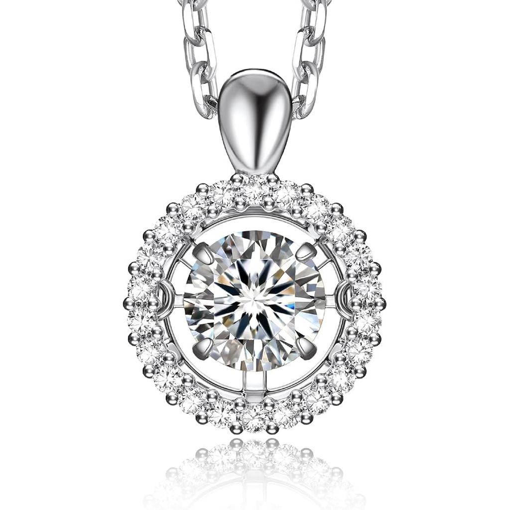 Vòng cổ trái tim MomentWish dành cho nữ, Quà tặng lấp lánh cho cô ấy, 1Carat Moissanite Trái tim Pen