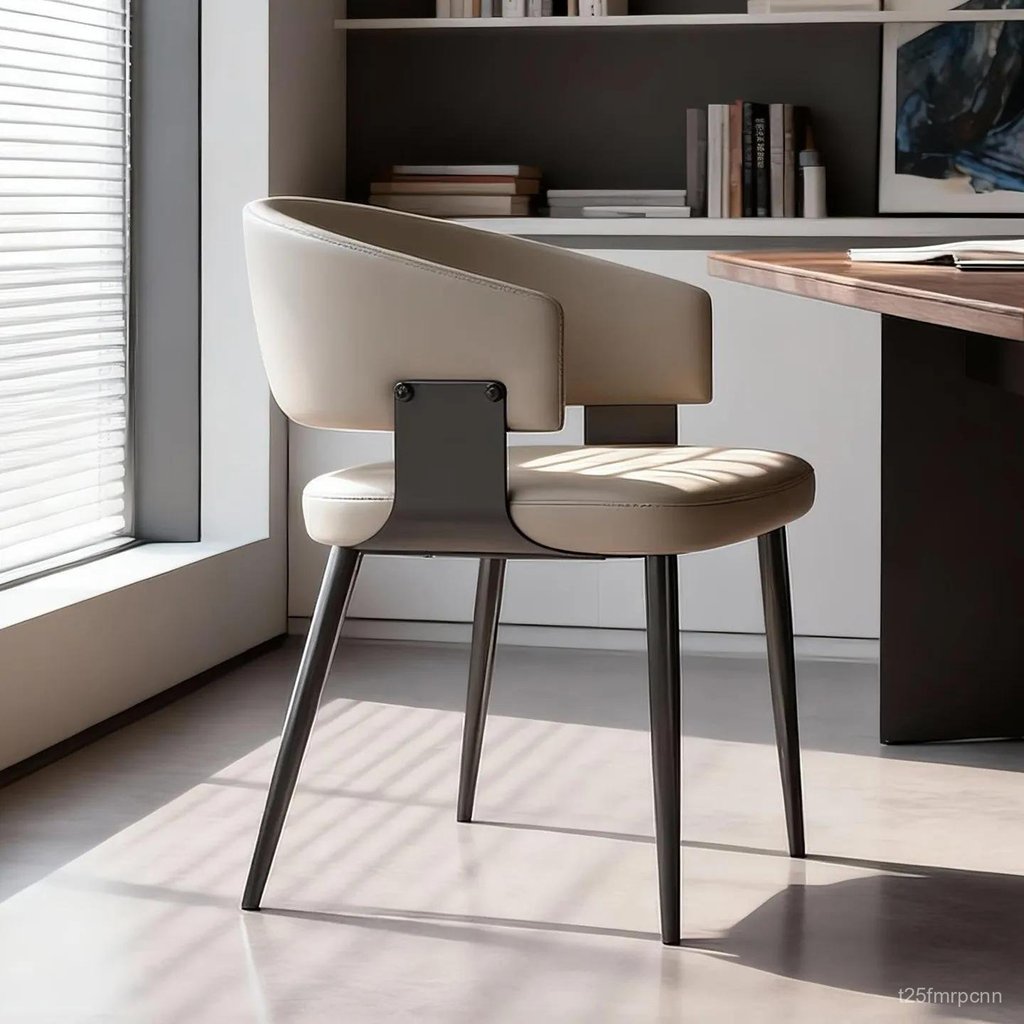 Italian minimalist study desk chair, light luxury high-end dining chair, home dining table chair, re