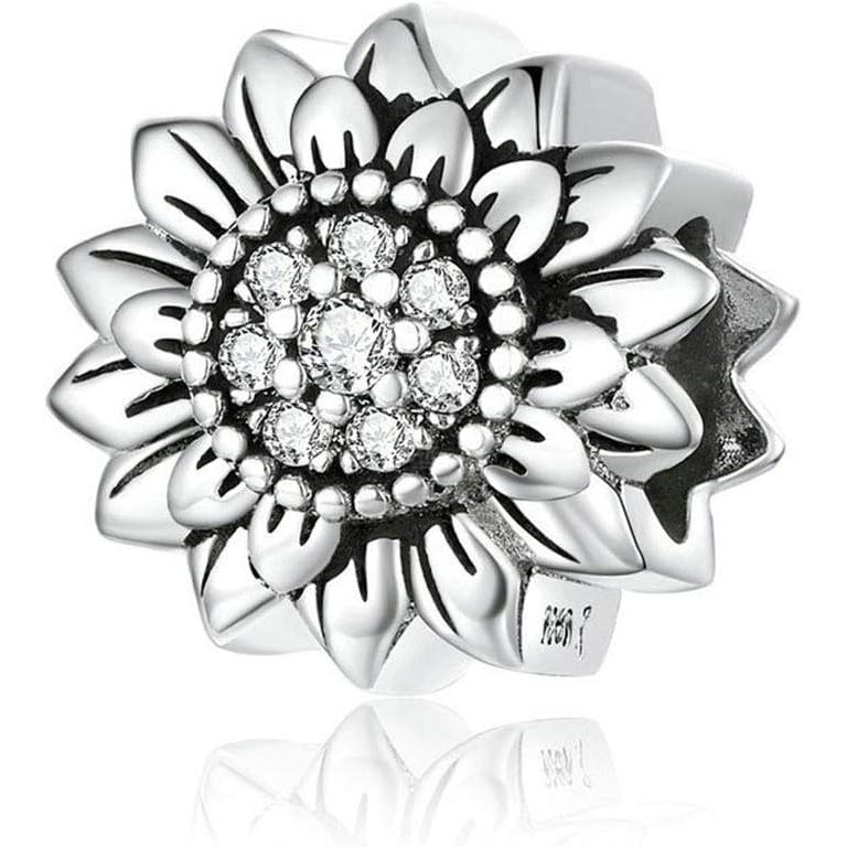 Charm hoa hướng dương bằng bạc Sterling cho vòng tay Pandora Charm