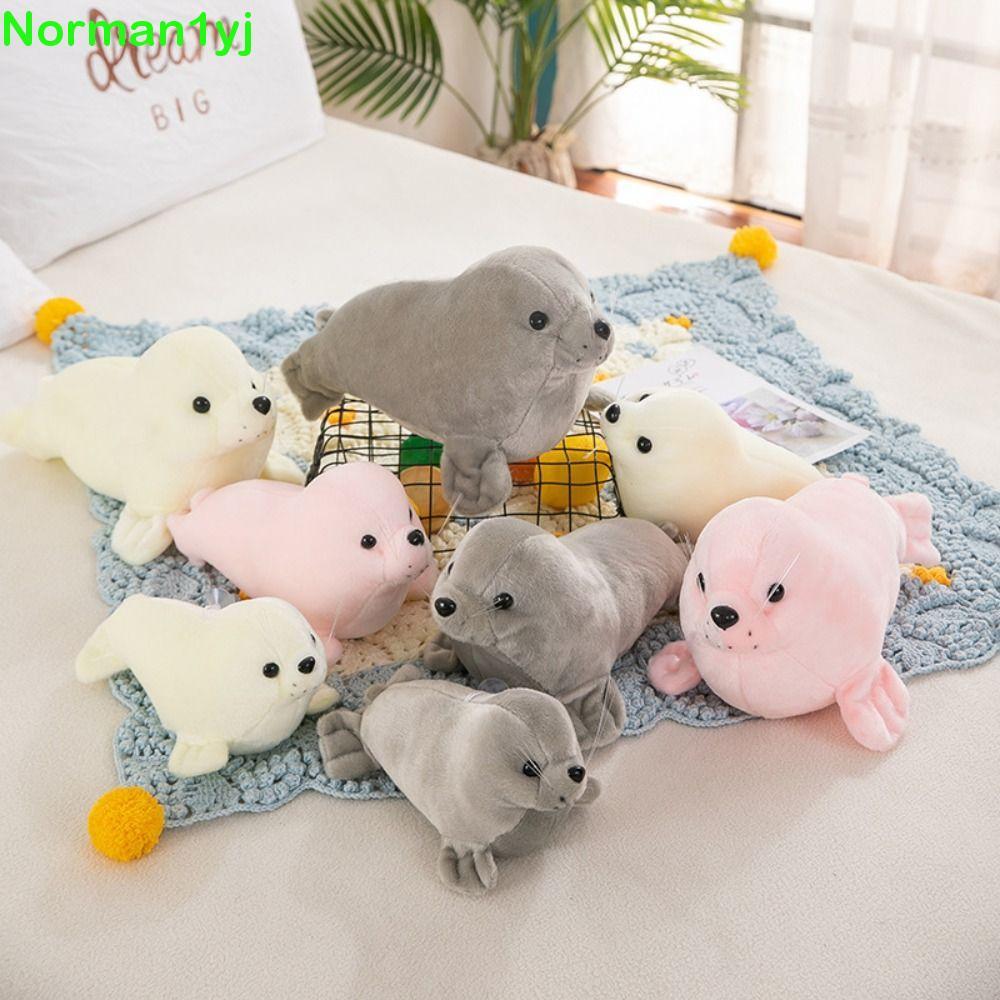 NYVEX Seal Búp bê sang trọng, Gối động vật Fluffy Seal Đồ chơi nhồi bông sang trọng, Lông thú thông 