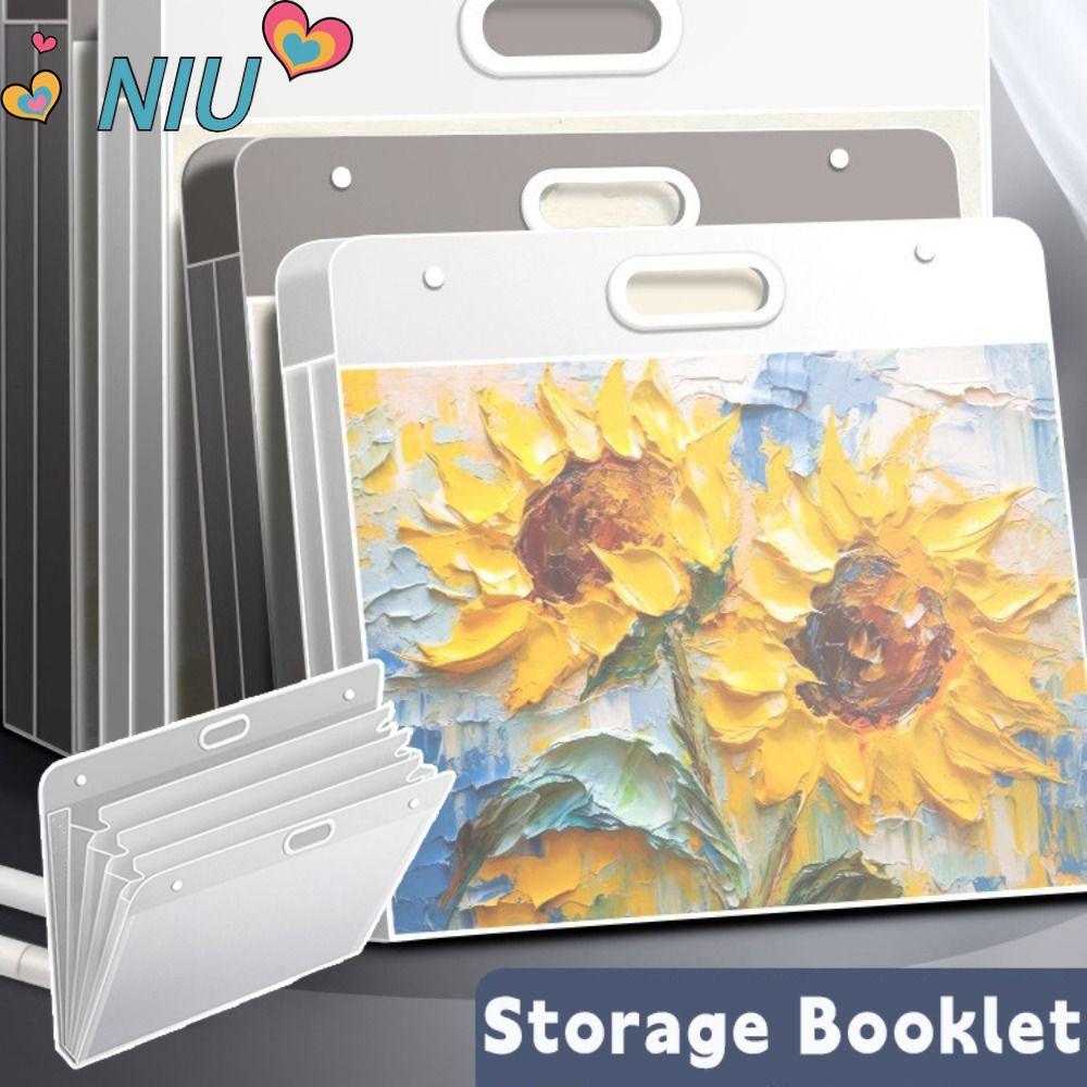 Túi đựng giấy vẽ tranh NIUYOUJS, Thư mục tập tin di động bốn lớp, A2 / A3 / A4 4K / 8K / 16K Album ả
