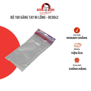 Bộ 100 găng tay ni lông uncle bills găng tay chất lượng an toàn kích thước 27×23cm - bc0042