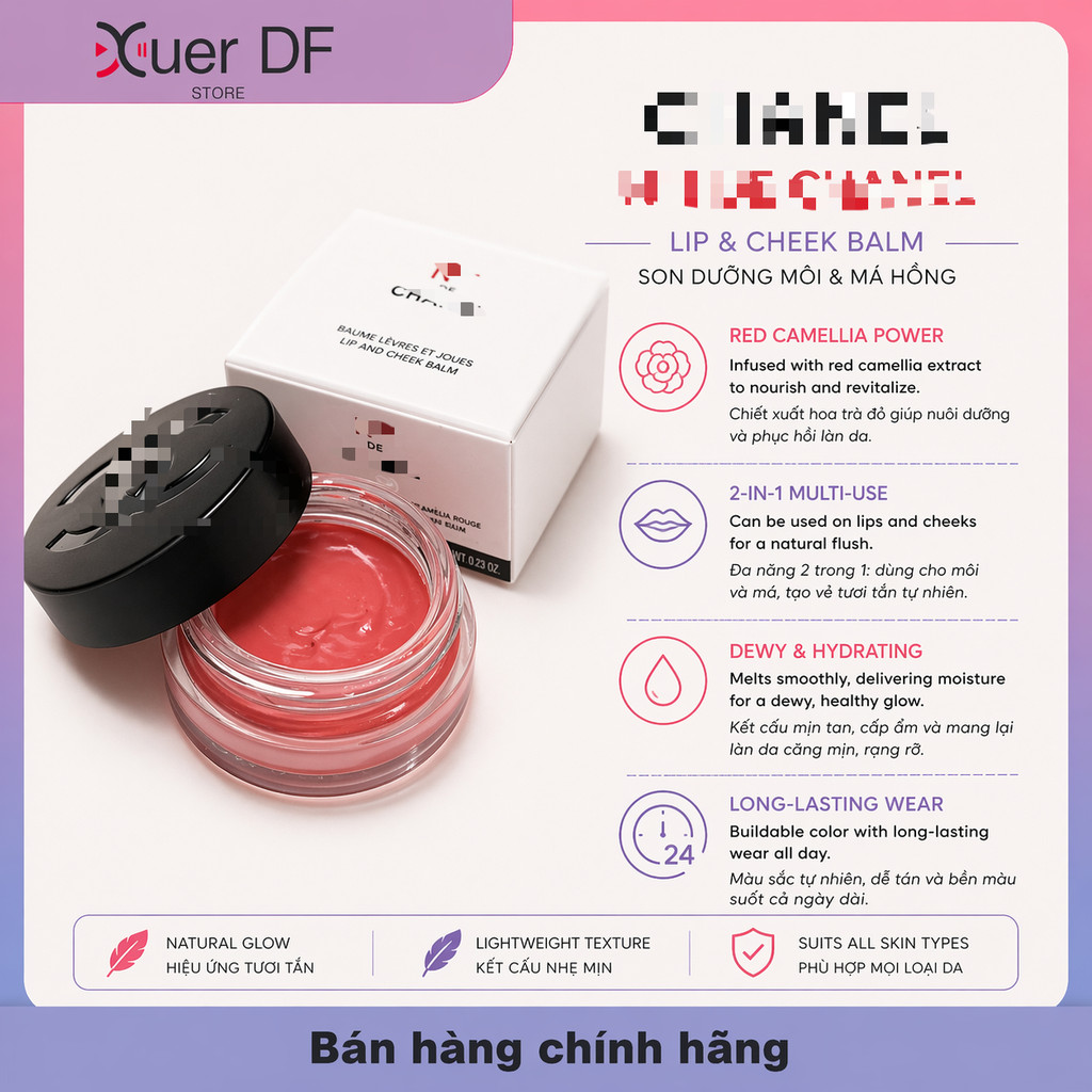 Son Má Hồng Dạng Balm ℕ°𝟙 𝔻𝔼 ℂℍ𝔸ℕ𝔼𝕃 𝐋𝐢𝐩 𝐚𝐧𝐝 𝐂𝐡𝐞𝐞𝐤 𝐁𝐚𝐥𝐦 2in1 | Chính Hãng | Fullbox