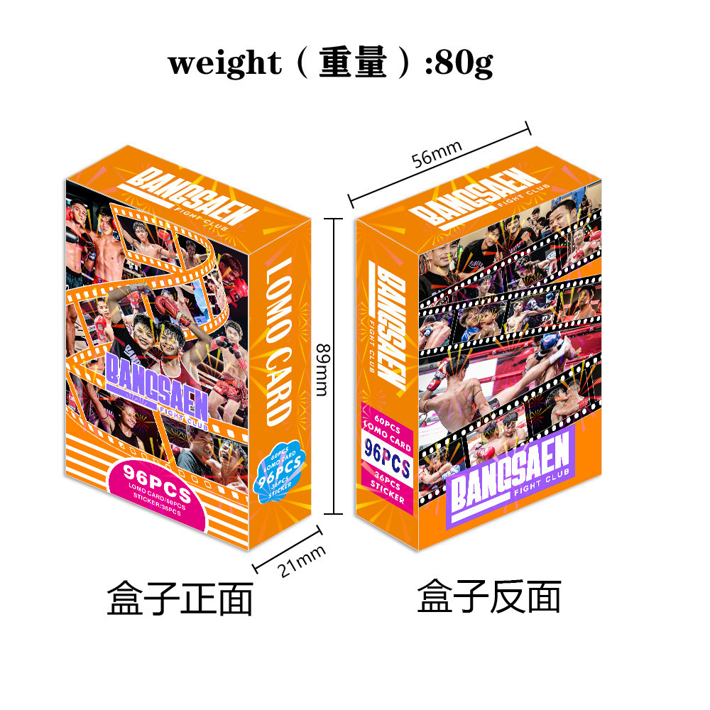 96 Bangsaen Fight Club Thái Boxing Hàng hóa Thẻ ảnh Thẻ LOMO hai mặt