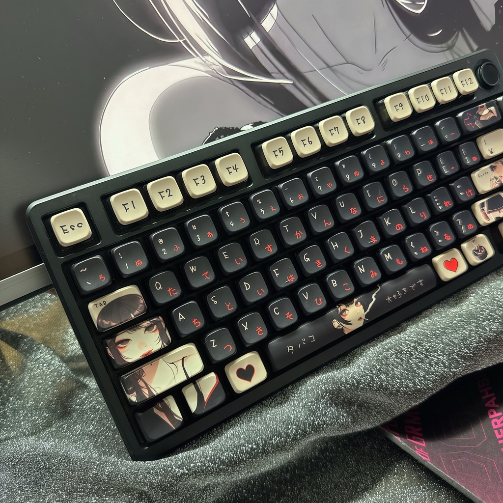 Chủ đề Dark Girl MDA Bàn phím cơ Keycap Chiều cao Keycap Bốn mặt Thích ứng với năng lượng hạt nhân 6