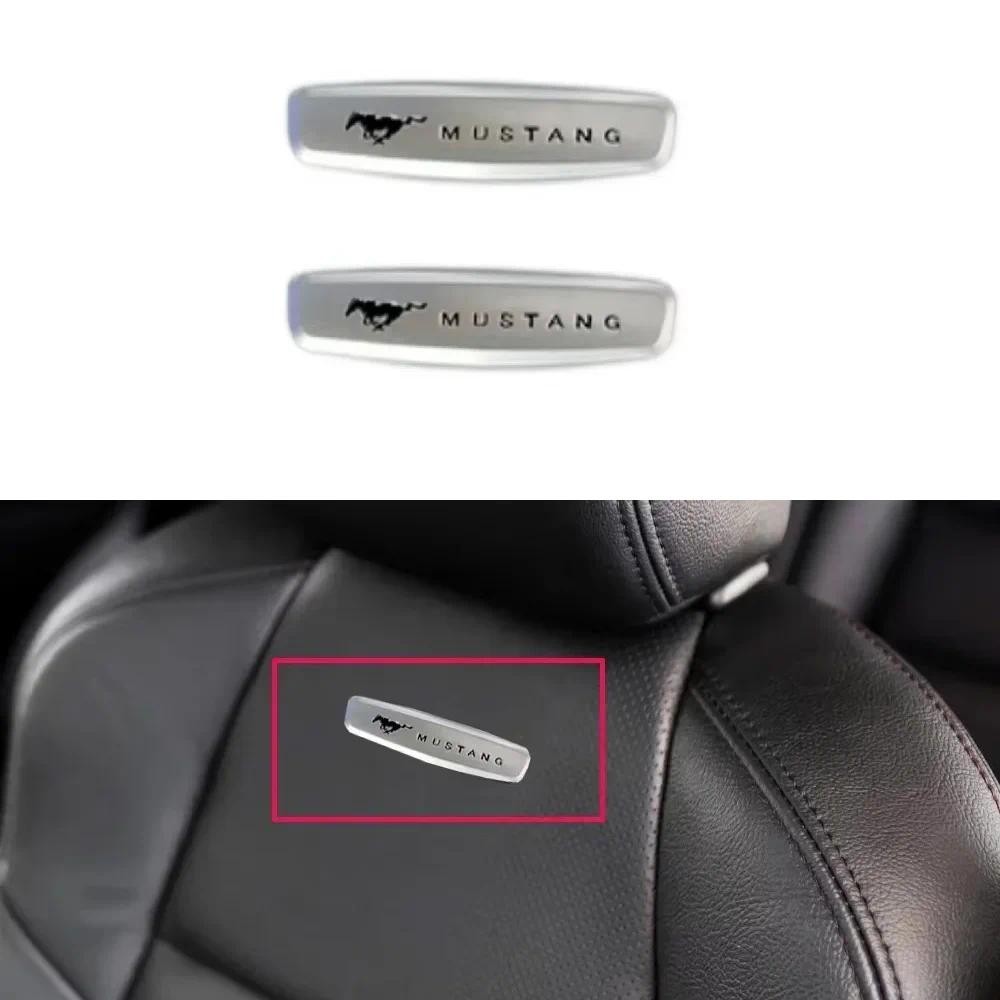 2 Chiếc Bạc Mustang Biểu Tượng Miếng Dán Mustang Ghế Miếng Dán Nội Thất Cho Xe Ford Mustang Cobra Sh