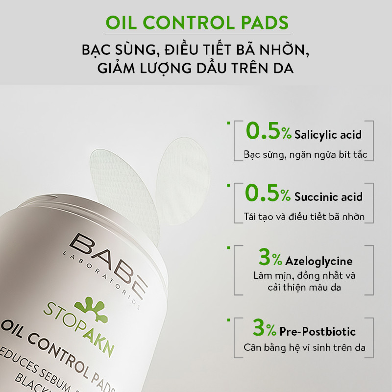 Bông Dưỡng Da Và Cân Bằng Lượng Dầu Trên Da BABÉ STOP AKN OIL CONTROL PADS | BigBuy360 - bigbuy360.vn