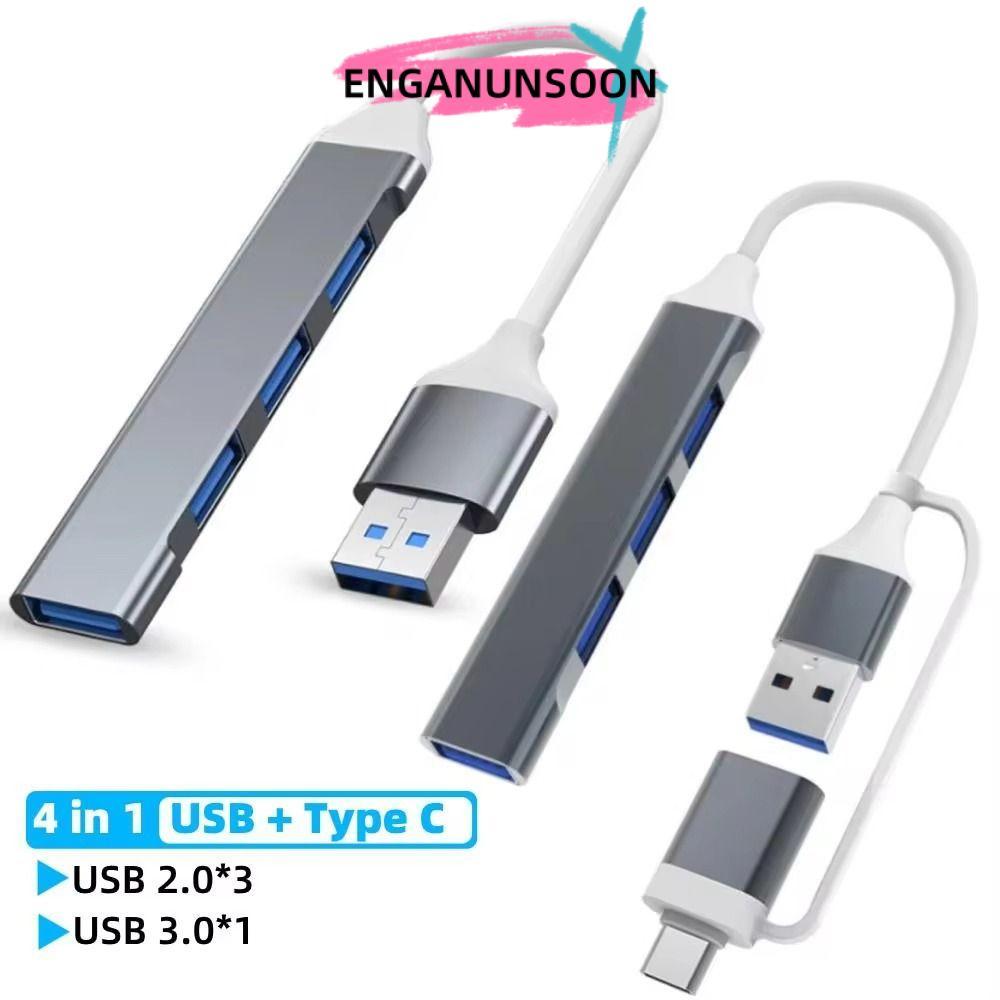 Bộ chia Type-C EGANUNSOON, HUB USB-C 4 TRONG 1 tốc độ cao, Bộ chuyển đổi PC PC PC hợp kim nhôm HDD