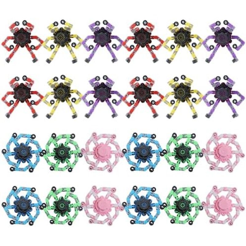 12Pcs Transformable Fidget Spinners Toys- Deformable Fingertip Gyro Stress Relief Sensory Toys, East