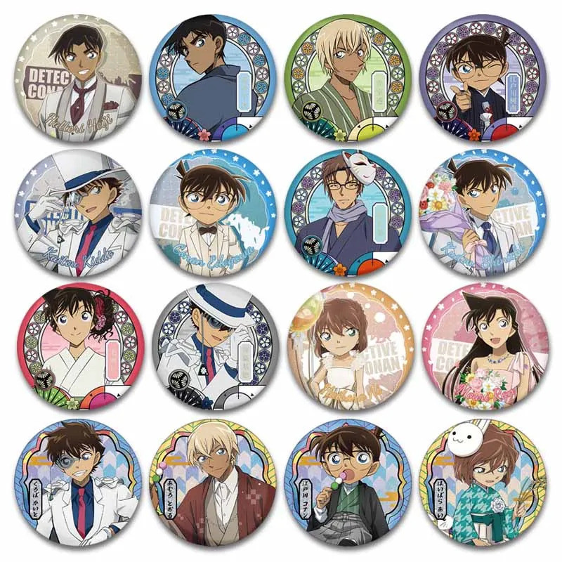 Ghim Enamel Detective Conan Kawaii - Phụ Kiện Manga Cho Jacket & Túi Xách, Quà Tặng Perfect