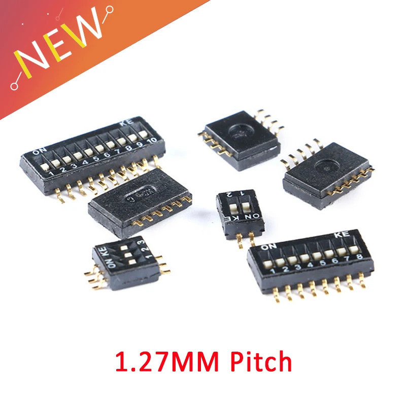 Bộ 5 Công Tắc Chuyển Đổi SMD SMT Loại Trượt Công Tắc 1P 2P 3P 4P 5P 6P 8P 1.27mm Cách Vị Trí DIP Bla