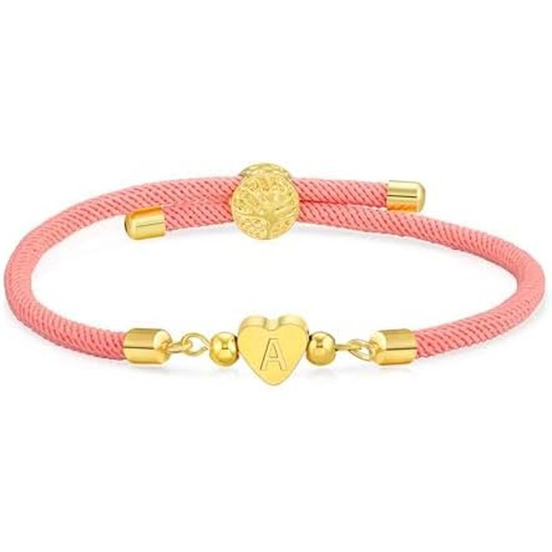 lets for Girls,Charm Handmade Braided Name Bracelet Women Trendy Jewelry Christmas Stocking Stuffers
