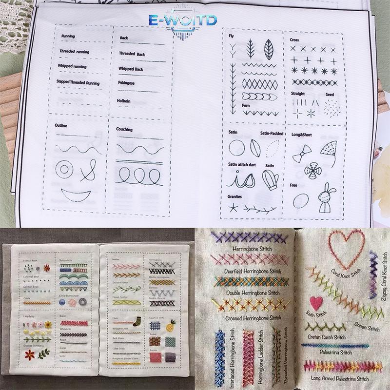 E-WOITD DIY Stitch Book Thêu Stitch Book May Sách Thêu Cho Người Mới Bắt Đầu Thêu Người Lớn Đồ Dùng 