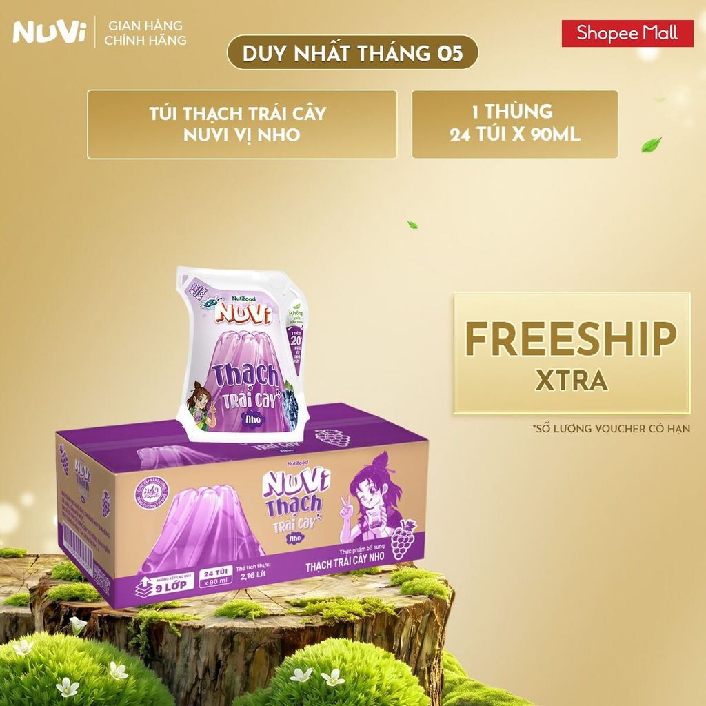 Thùng Thạch Trái Cây NuVi 110ml (Túi 110ml x 24)