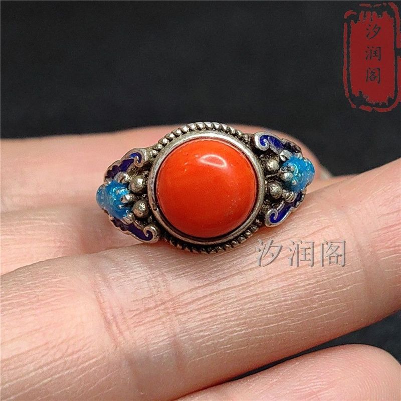 Bộ Sưu Tập Cổ Nhẫn Bạc Cũ Tay Trang Sức Kẻ Sọc Tay Nhẫn Ruby Giữ Miao Nhẫn Bạc Mở Nhẫn Cũ 5-5-23