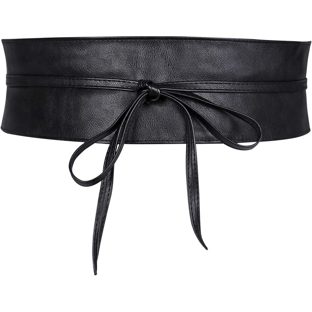 WERFORU Nữ Obi Thắt Lưng Da PU Tự Thắt Lưng Bọc Rộng Halloween Thắt Lưng Boho Cho Trang Phục