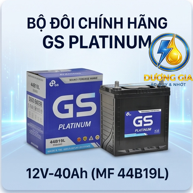 [Chính Hãng] Ắc Quy GS MF 44B19L (12V-40Ah) - Bình Khô Miễn Bảo Dưỡng Cho Xe Kia Morning, Xpander,