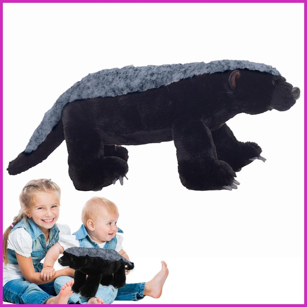 Badger Thú Nhồi Bông Đen Thực Tế Badger Sang Trọng Đồ Chơi Mật Ong Mềm Badger Đồ Chơi Nhồi Bông Giáo