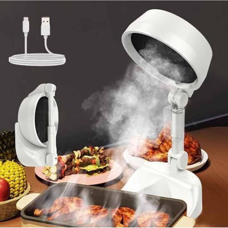 Yolispa Portable Range Hood, Desktop Exhaust Fan with 3 Speed and Removable Washable Filter, Adjusta