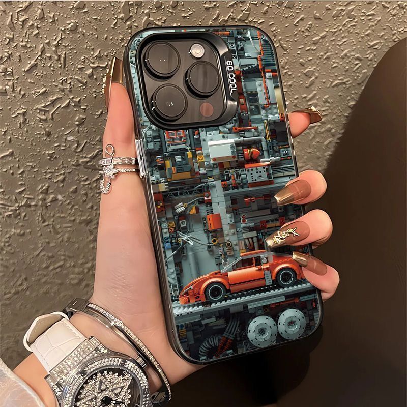 Ốp Bảo Vệ Chống Sốc TPU Mềm Edge Cứng Đồ Chơi Khối Xây Dựng Ô Tô Ngộ nghĩnh Tương Thích iPhone 11 12