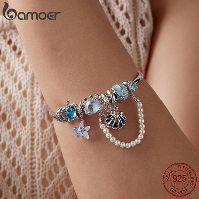 Bộ Charm Chủ Đề Đại Dương Bạc Sterling S925 - Hoàn Hảo Cho Vòng Tay DIY