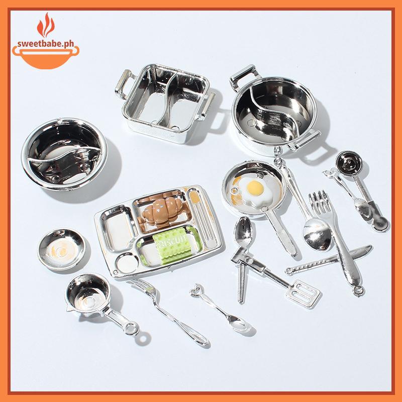 Ngọt Ngào 1 / 12 Nhà Búp Bê Mô Phỏng Nồi Canh Nhà Búp Bê Mini Lẩu Bộ Đồ Ăn Búp Bê Nhà Bếp Nấu Ăn Phụ