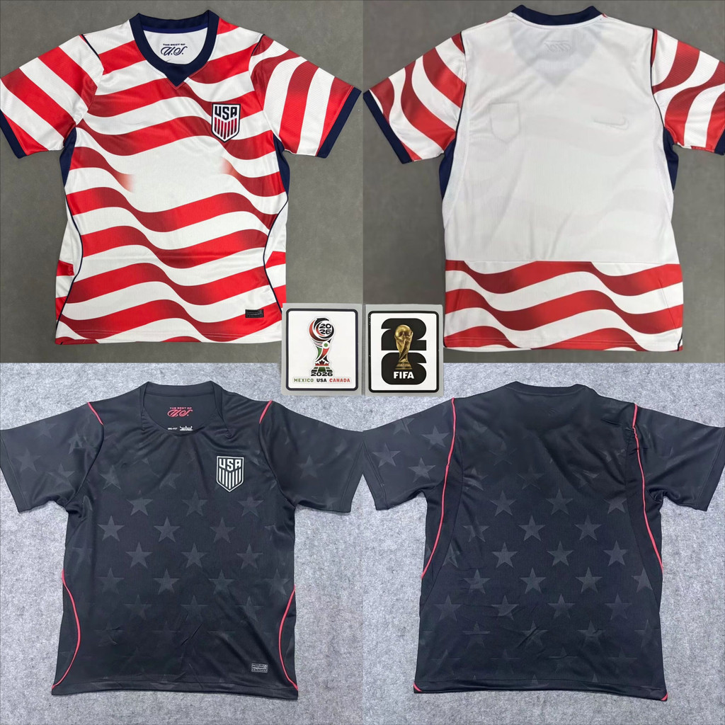 USA 26 / 27 Home AWAY Fan T-Shirt Phiên bản Áo bóng đá nam, Size S-4XL