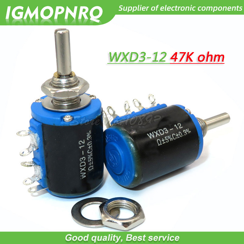 2 chiếc WXD3-12-1W 47K ohm WXD3-12 1W 5 vòng chính xác nhiều vòng tròn dây giảm xóc chính xác IMMPNR