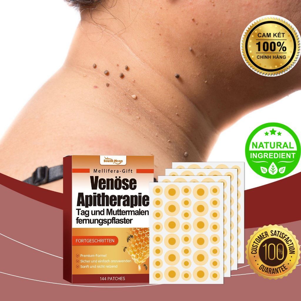 144 Miếng Dán Mụn Cóc, Mụn Thịt, Nốt Ruồi, thành phần thảo dược an toàn không đau rát, Không để sẹo,