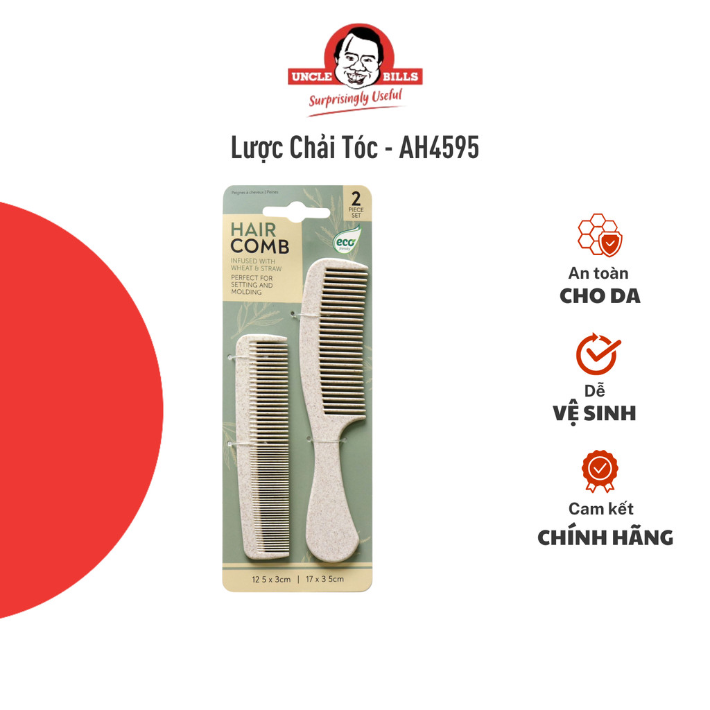 Lược Chải Tóc Sợi Lúa Mì 2 Cái UNCLE BILLS AH4595