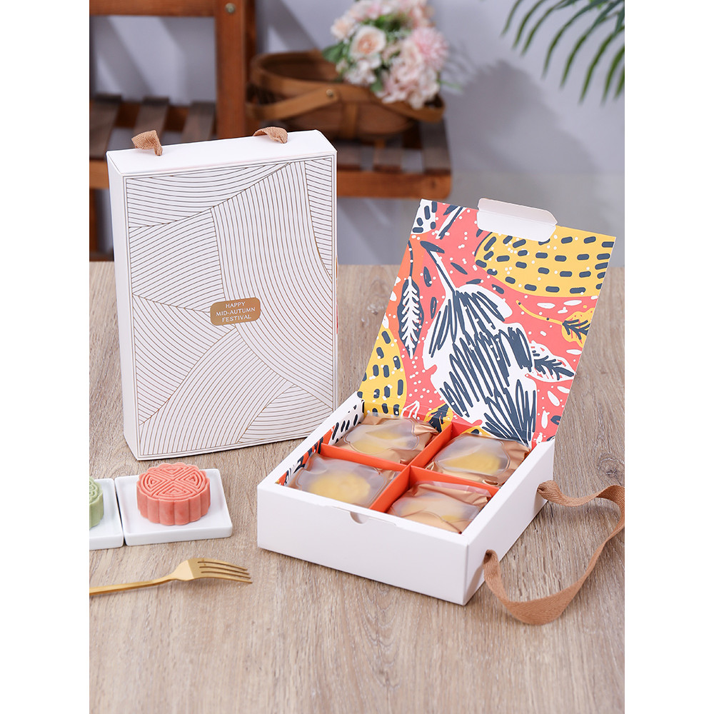 Tết Trung Thu 2026 Hộp Đóng Gói Bánh Trung Thu 4 / 6 Chiếc 80g Cao Cấp Di Động Lưu Lượng Trái Tim Da