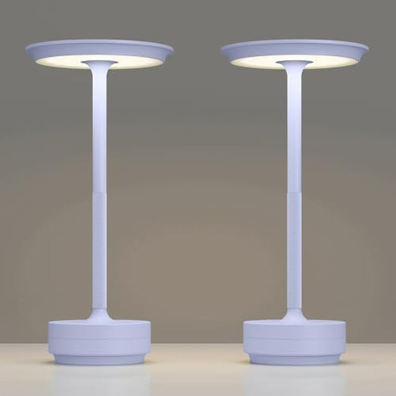 2 Pack Rechargeable Table Lamps Cordless, Portable 5000mAh Outdoor Table Light, 3 Color Stepless Dim