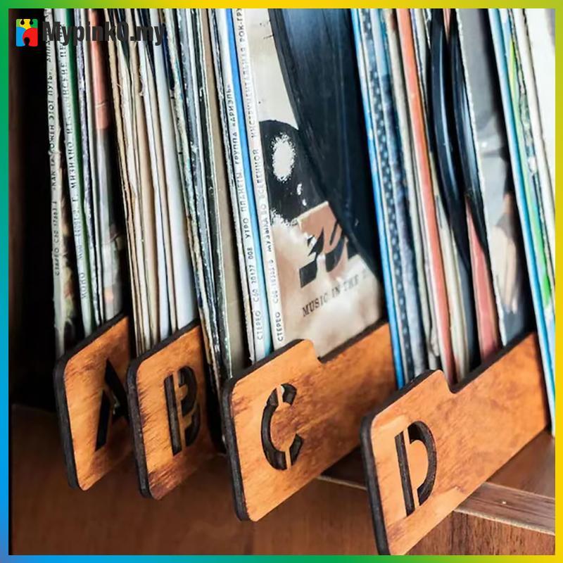Mypink 26 Chiếc Vinyl Record Dividers Bảng Chữ Cái Vinyl Ghi Lưu Trữ Bộ Chia A-ZWooden Record Divide