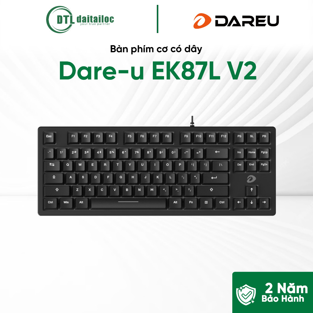 Bàn Phím Cơ có dây Dare-u EK87L V2 Black Dream Switch | Chính Hãng | Bảo Hành 2 Năm