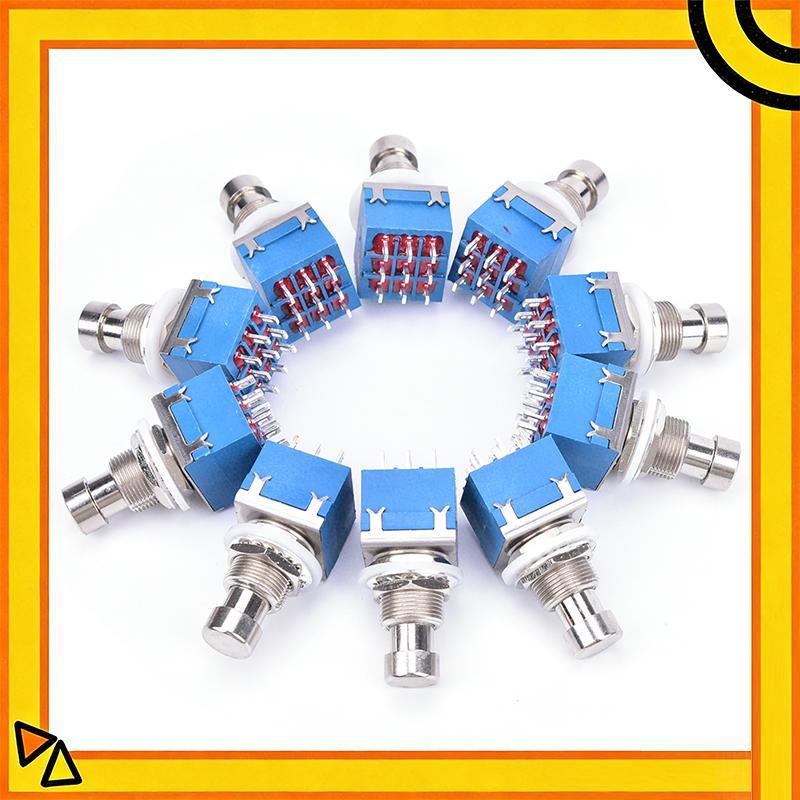 (MỚI) 10 Chiếc 9pin 3PDT Guitar Hiệu Ứng Bàn Đạp Hộp Stomp Foot Metal Switch True Bypass