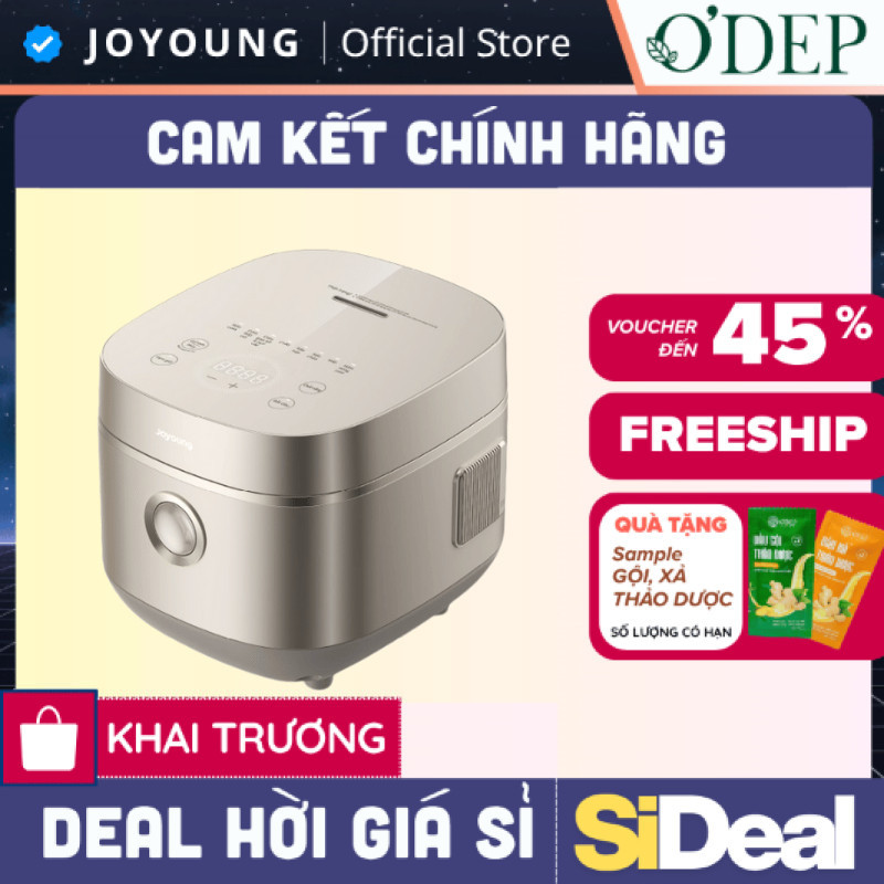Nồi cơm điện tử 1.8L Joyoung JNRC-502 | Chống dính tự nhiên | Công suất 860W - SIDEAL SIL