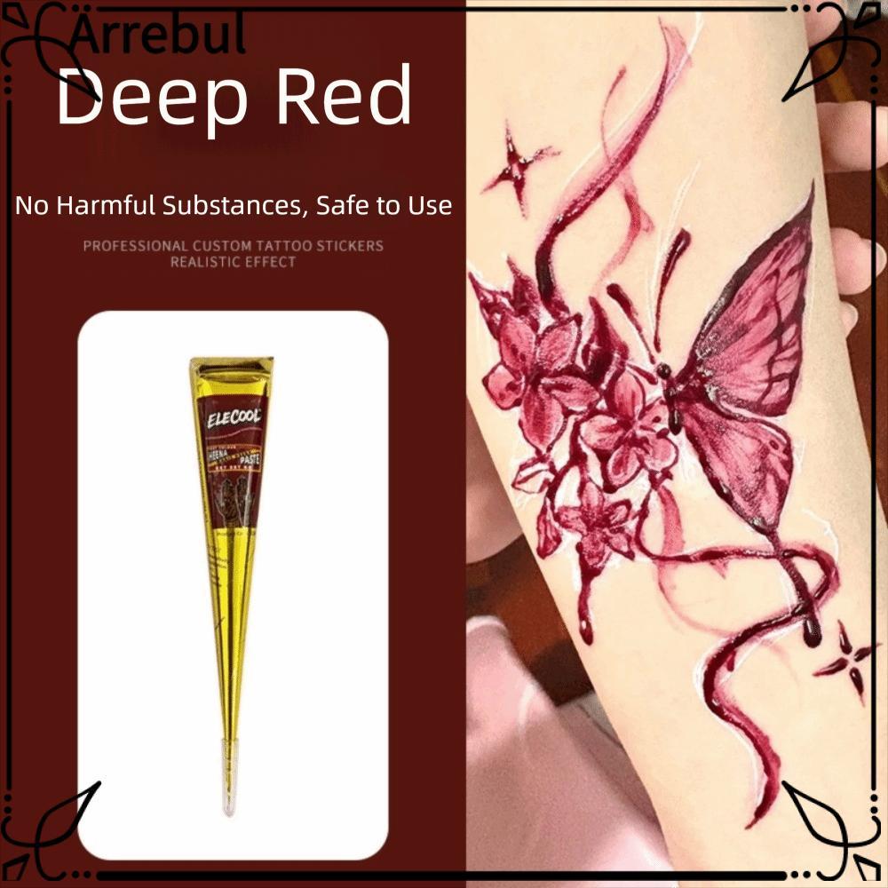 ARREBUL Henna Tattoo Cream, Dễ sử dụng Màu nâu đen Henna Paste Cone, Kem xăm hình Bán vĩnh viễn Kem 