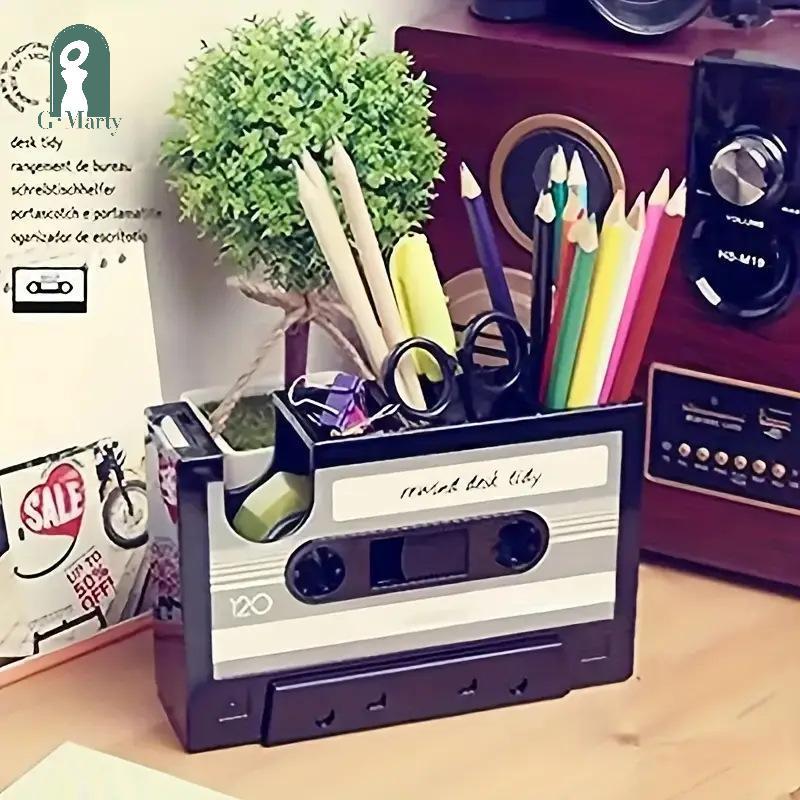 Gmarty Vintage Cassette Tape Dispenser & Hộp Đựng Bút - Retro Để Bàn KL