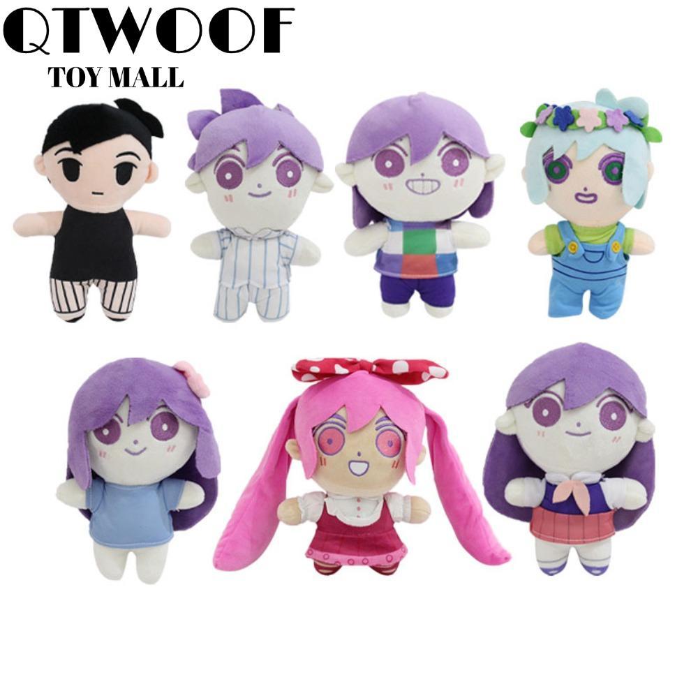 QTWOOF OMORI Búp bê sang trọng, Đạo cụ Cosplay Omori 20CM, Quà tặng Omori Plush Merch Trò chơi Gối n