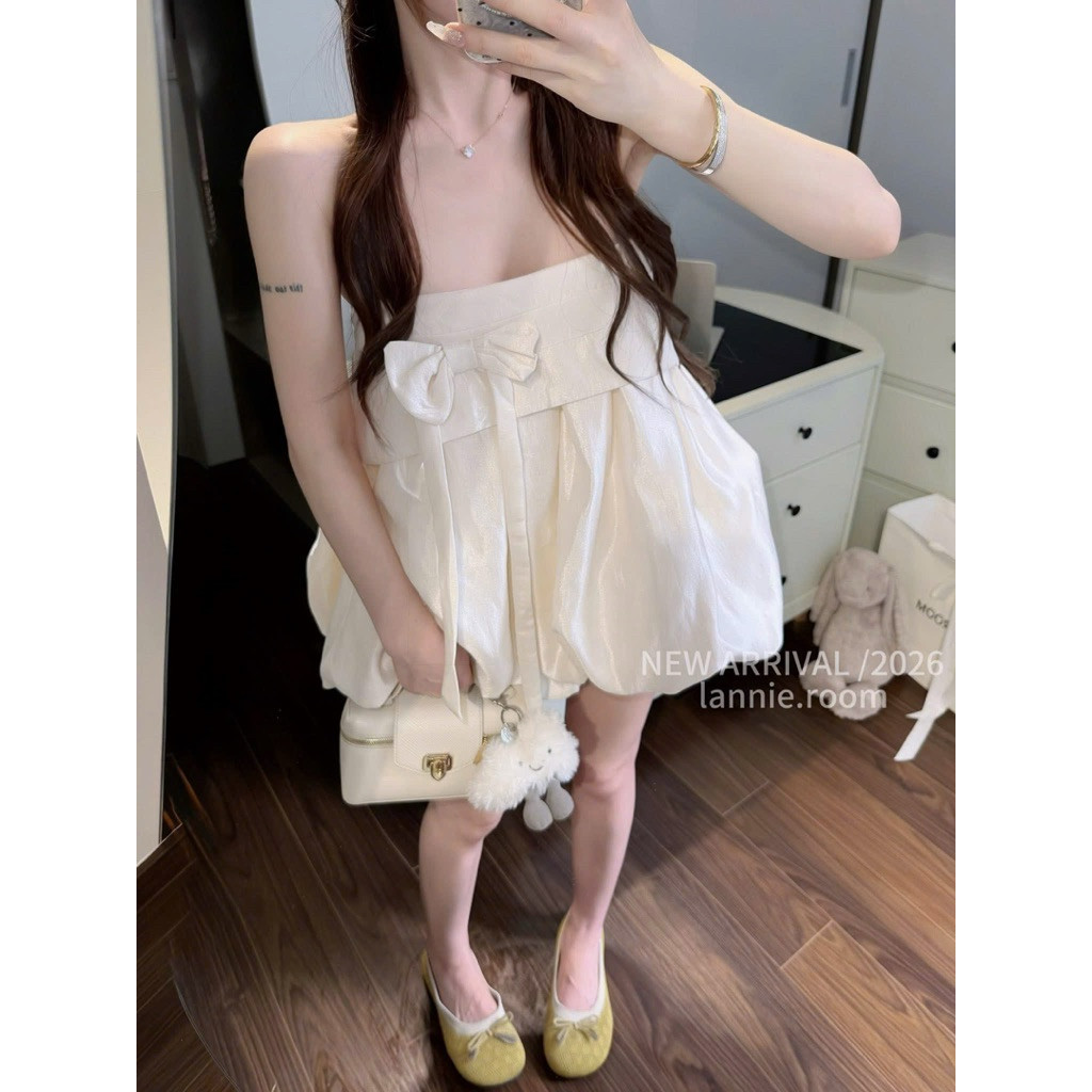 Doti ĐẦM HAI DÂY LỤA NÂU VIỀN REN DÁNG DÀI NỮ MPB RK
