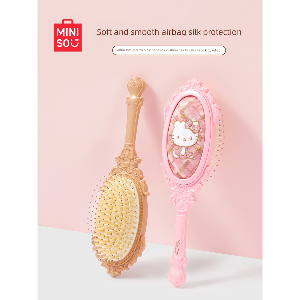 lược gỡ dối mini lược gỡ dối tóc MINISO MINISO Premium Lược HelloKitty Đệm Lược Lông Túi Khí Lược Ma