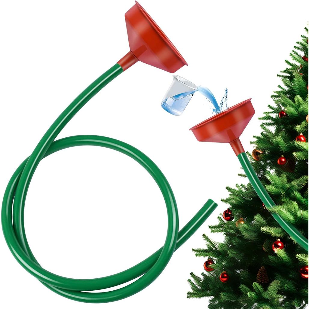 1 Bộ Hệ Thống Tưới Cây Giáng Sinh, Phễu Tưới Cây Giáng Sinh Đường Kính 5.5 "Lớn Với Ống Dài 5feet Th