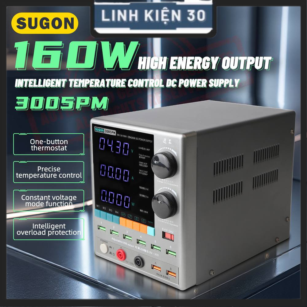 Máy cấp nguồn Sugon 3005PM DC 30V/5A (bản mới 2026)