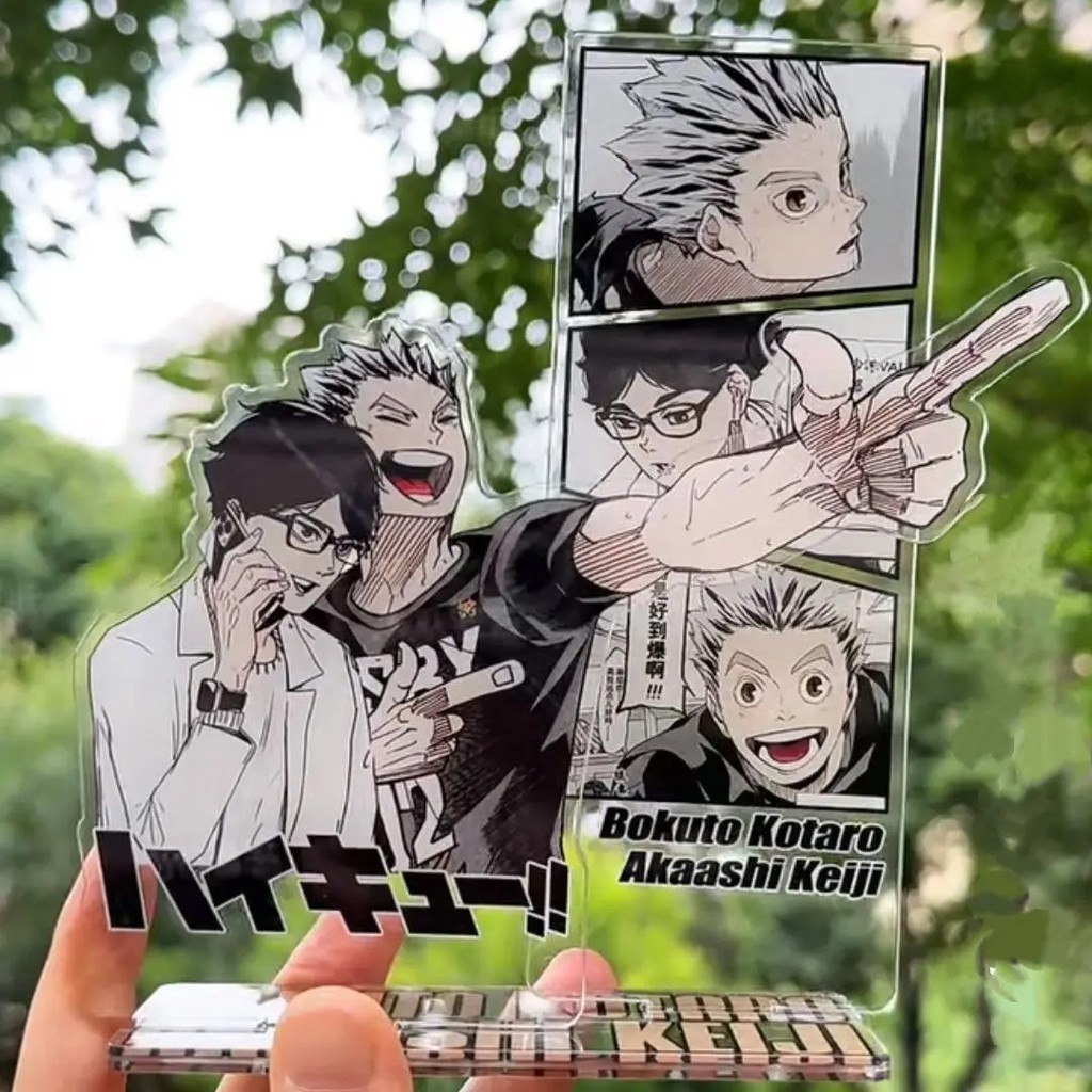 Standee Anime Haikyuu Mô Hình Mica Nhân Vật Bokuto Kotaro Akaashi Keiji Trang Trí Bàn Học Figure Acr